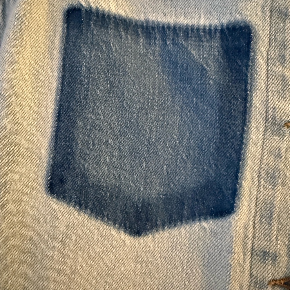 Frame Two-Tone Denim Jacket - Light and Dark Blue - Picture 2 of 6